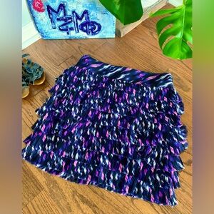 Mini Texture Lined Zip Ann Taylor Tiered Skirt Sz 6
